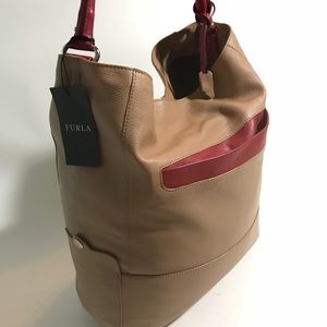 Furla, new with tags, soft leather shoulder bag